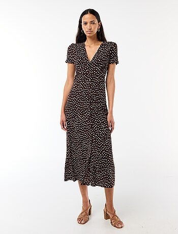 Vestido largo estampado all-over fino