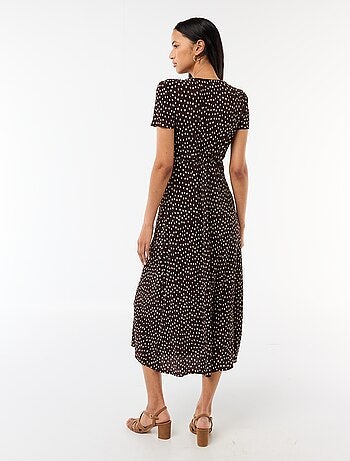 Vestido largo estampado all-over fino