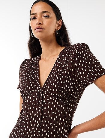 Vestido largo estampado all-over fino