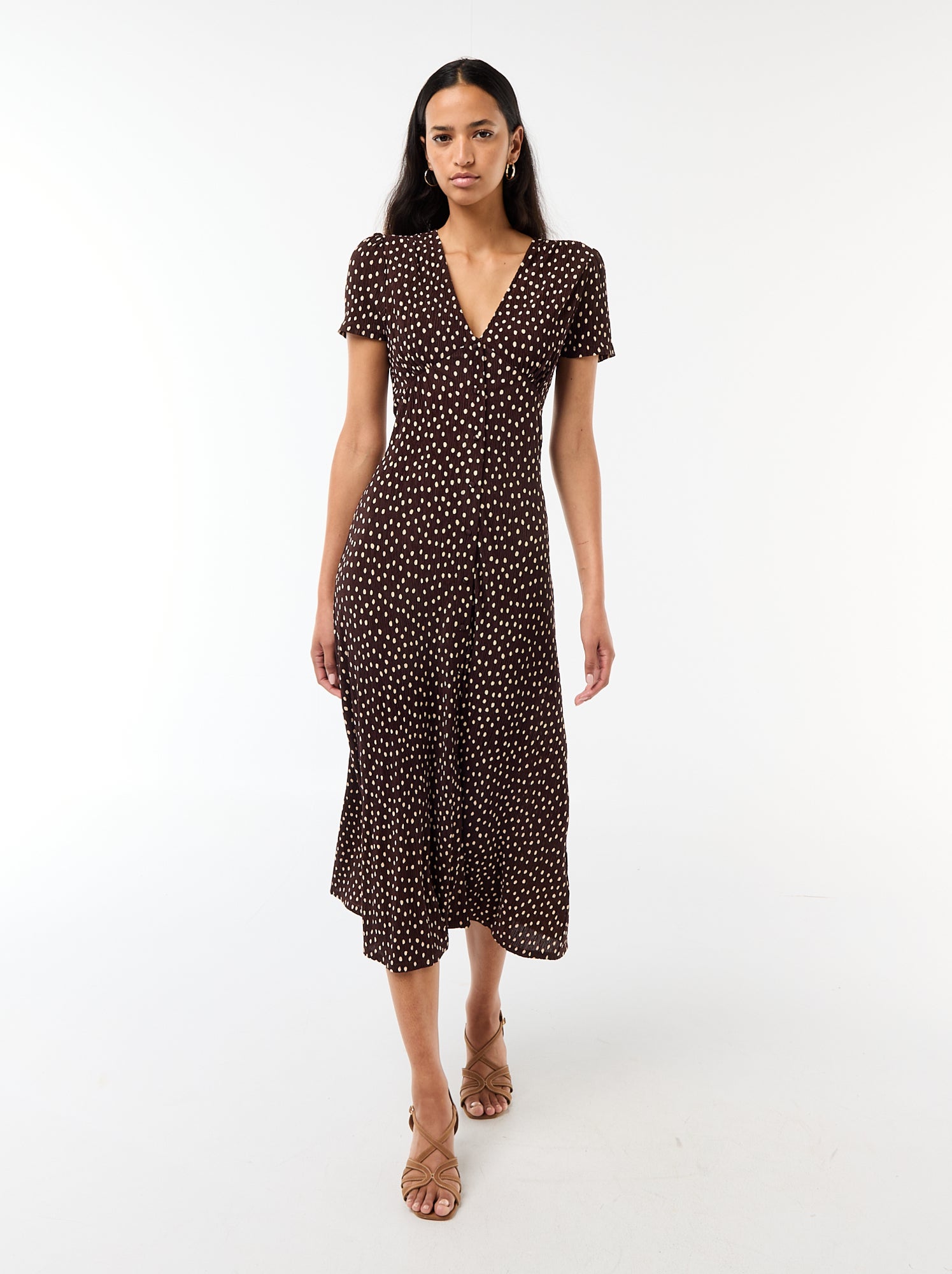 Vestido largo estampado all-over fino