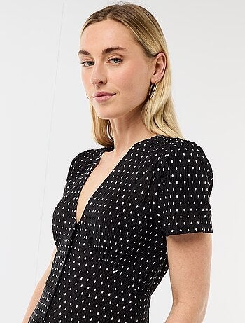 Vestido largo estampado all-over fino