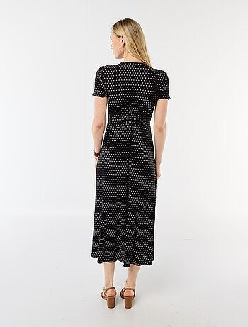 Vestido largo estampado all-over fino