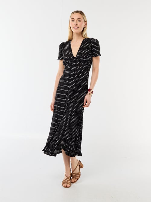 Vestido largo estampado all-over fino - Kiabi