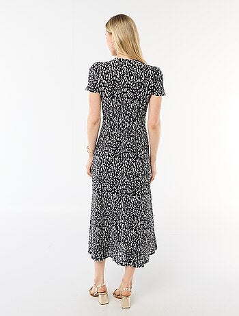 Vestido largo estampado all-over fino