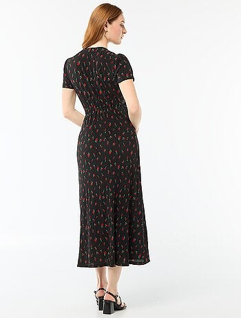 Vestido largo estampado all-over fino