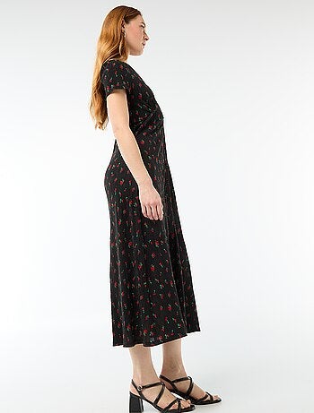 Vestido largo estampado all-over fino