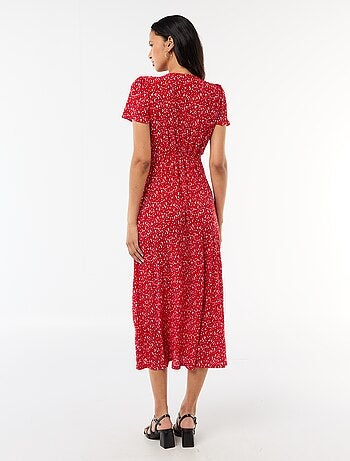 Vestido largo estampado all-over fino