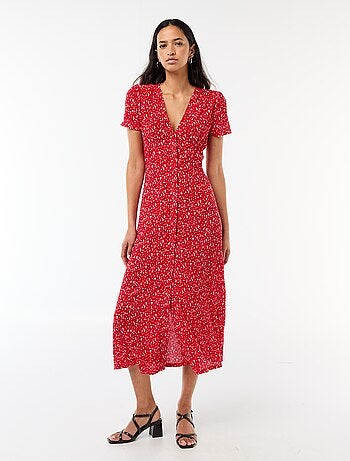 Vestido largo estampado all-over fino