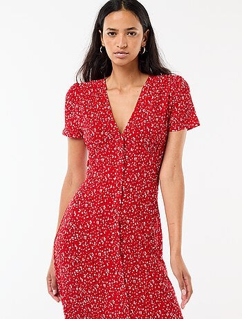 Vestido largo estampado all-over fino