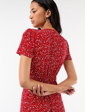 Vestido largo estampado all-over fino