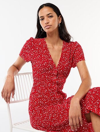 Vestido largo estampado all-over fino