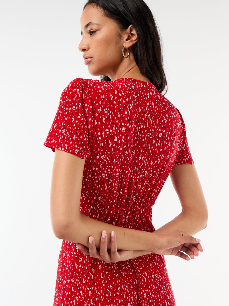 Vestido largo estampado all-over fino Rojo - Kiabi