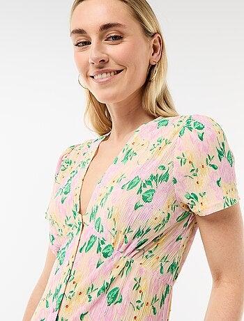 Vestido largo estampado all-over fino