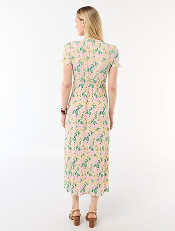 Vestido largo estampado all-over fino