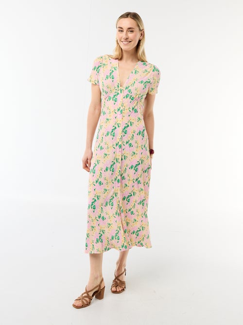 Vestido largo estampado all-over fino - Kiabi