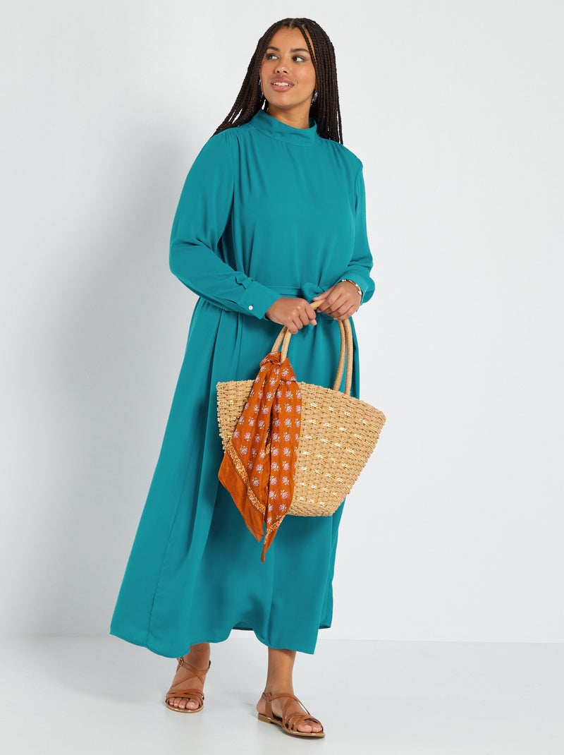 Vestido largo estampado AZUL - Kiabi