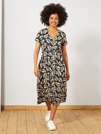 Vestido largo estampado - Kiabi