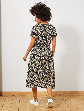 Vestido largo estampado - Kiabi