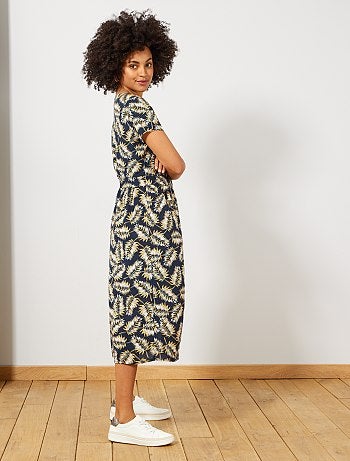 Vestido largo estampado - Kiabi