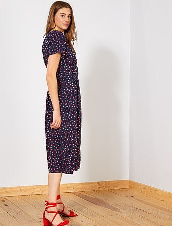 Vestido largo estampado - Kiabi