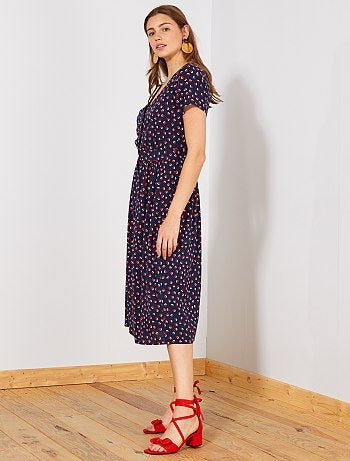 Vestido largo estampado - Kiabi