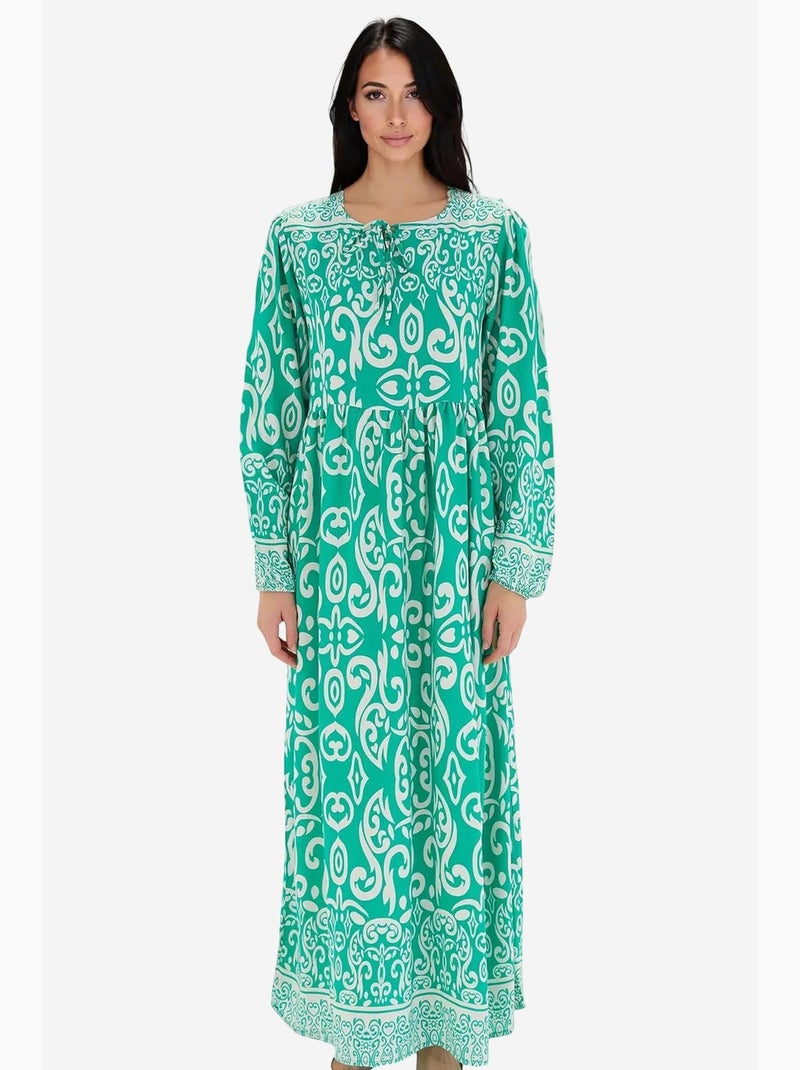Vestido largo estampado bdart Azul petróleo - Kiabi