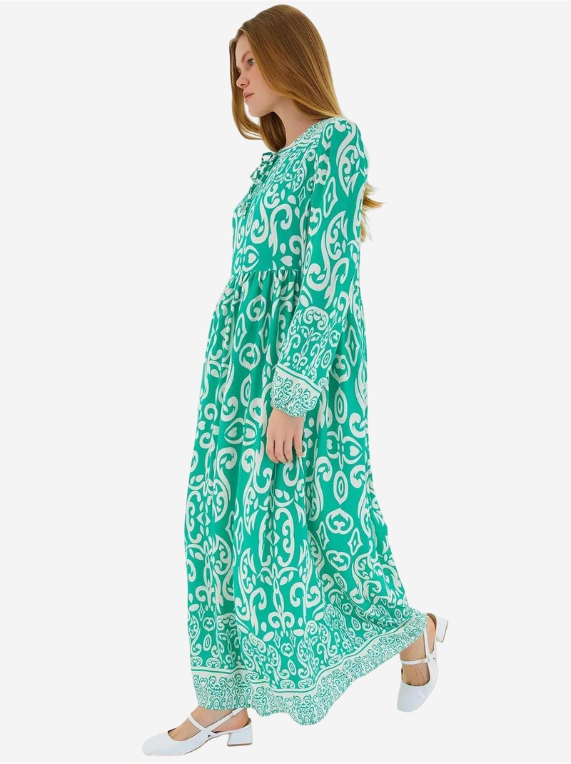 Vestido largo estampado bdart Azul petróleo - Kiabi