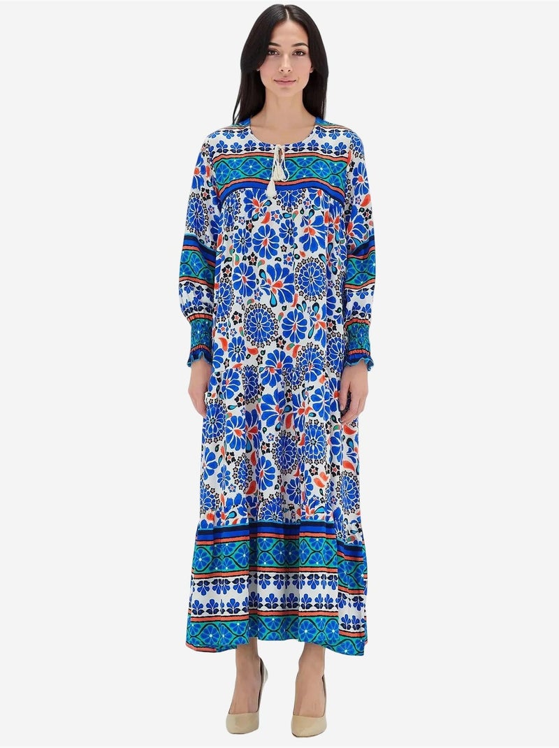 Vestido largo estampado bdart Azul zafiro - Kiabi