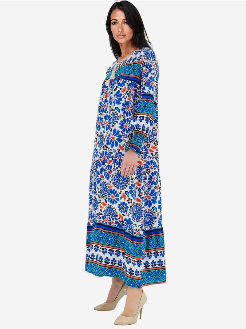 Vestido largo estampado bdart Azul zafiro - Kiabi