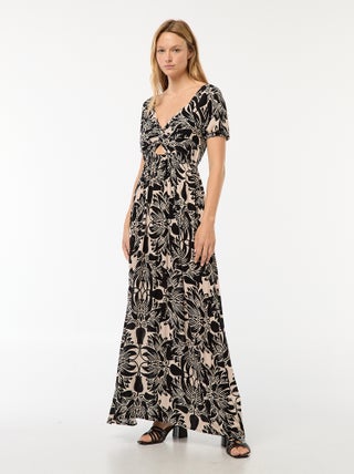 Vestido largo estampado con aberturas