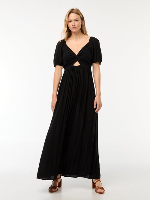 Vestido largo estampado con aberturas - Kiabi