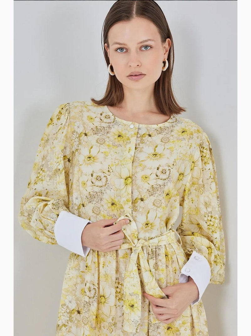 Vestido largo estampado con cierre de botones bdart Ámbar - Kiabi
