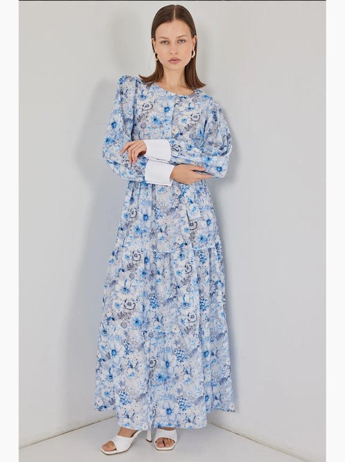 Vestido largo estampado con cierre de botones bdart - Kiabi