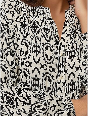 Vestido largo estampado con cuello camisero hiccup