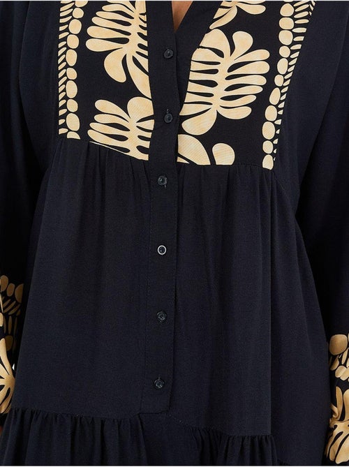 Vestido largo estampado con cuello de pico bdart - Kiabi
