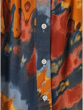Vestido largo estampado con cuello de pico bdart