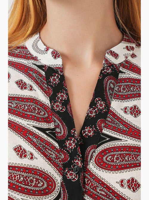 Vestido largo estampado con cuello de pico bdart - Kiabi Vestido largo estampado con cuello de pico bdart - Kiabi