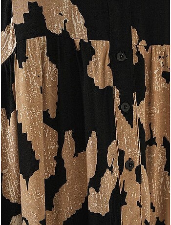 Vestido largo estampado con cuello de pico bdart