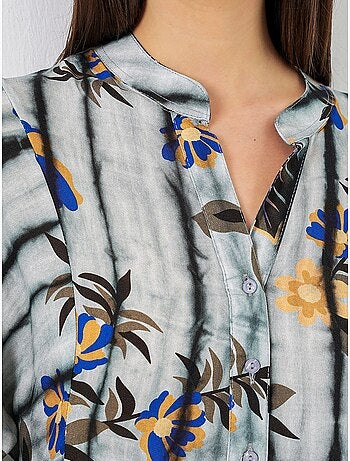 Vestido largo estampado con cuello de pico bdart