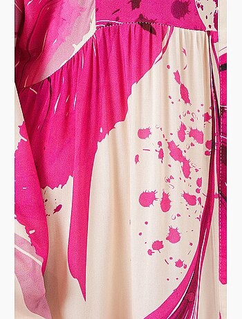 Vestido largo estampado con cuello de pico bdart