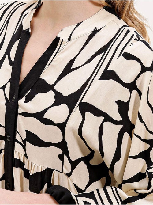 Vestido largo estampado con cuello de pico bdart - Kiabi