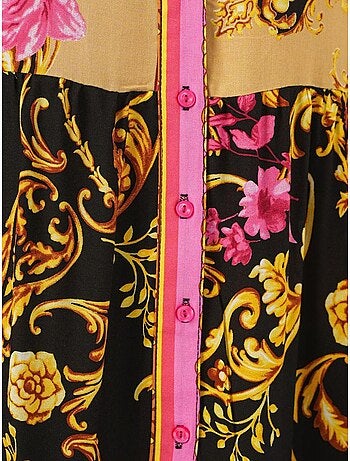 Vestido largo estampado con cuello de pico bdart