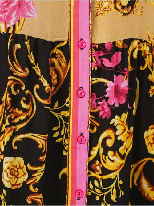 Vestido largo estampado con cuello de pico bdart - Kiabi Vestido largo estampado con cuello de pico bdart - Kiabi