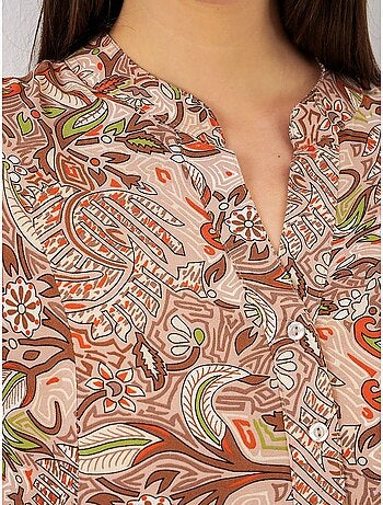 Vestido largo estampado con cuello de pico bdart