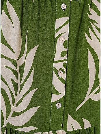 Vestido largo estampado con cuello de pico bdart
