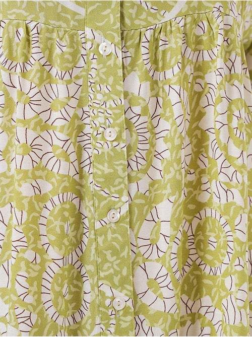 Vestido largo estampado con cuello de pico bdart - Kiabi