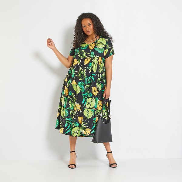 Vestido largo estampado fantasía - VERDE - Kiabi - 30,00€