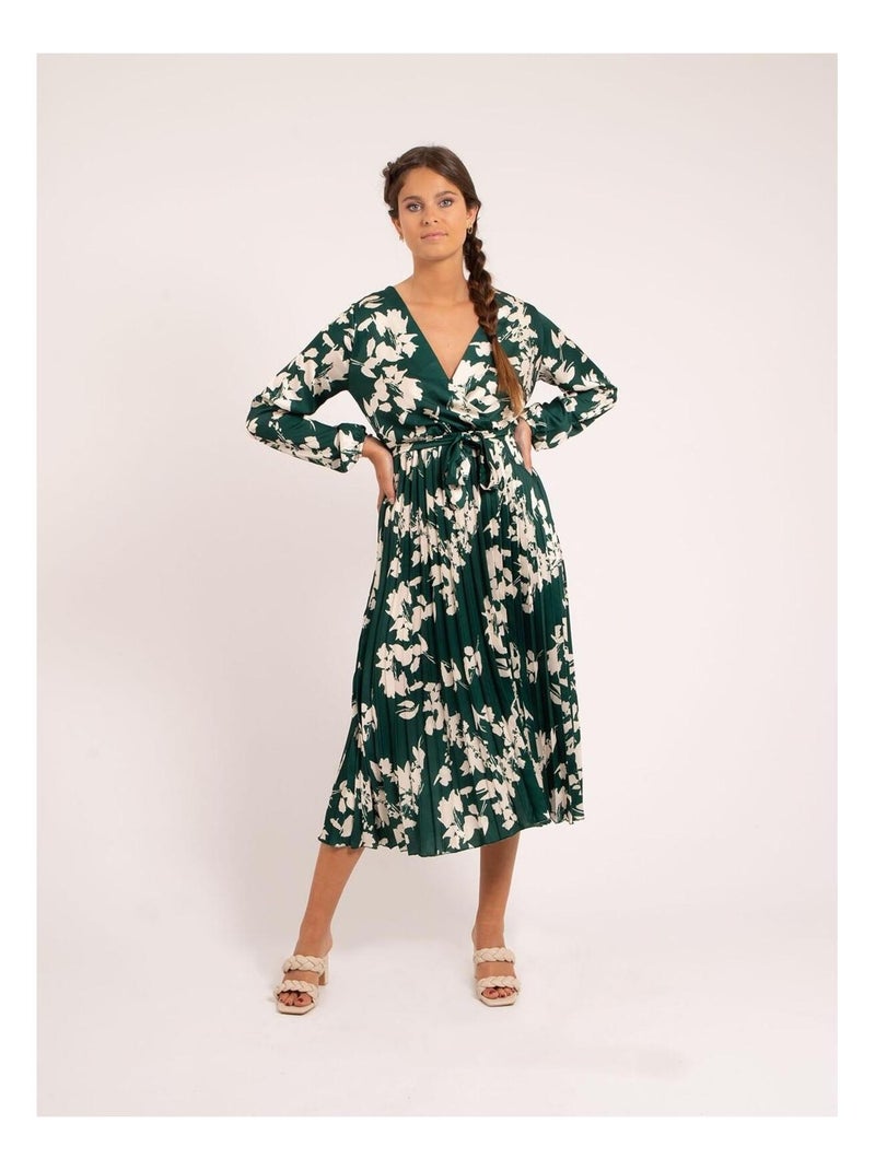 Vestido largo estampado ICHELLE Verde oscuro - Kiabi
