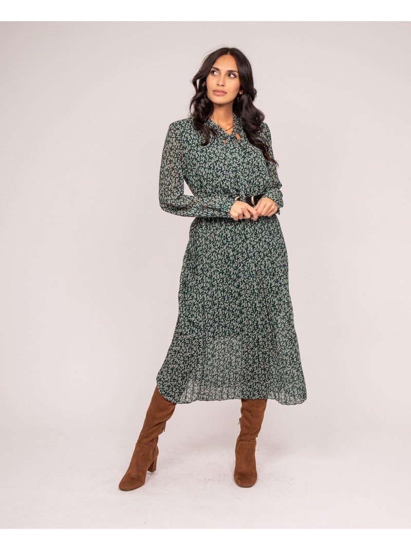 Vestido largo estampado IFLOR Beige - Kiabi