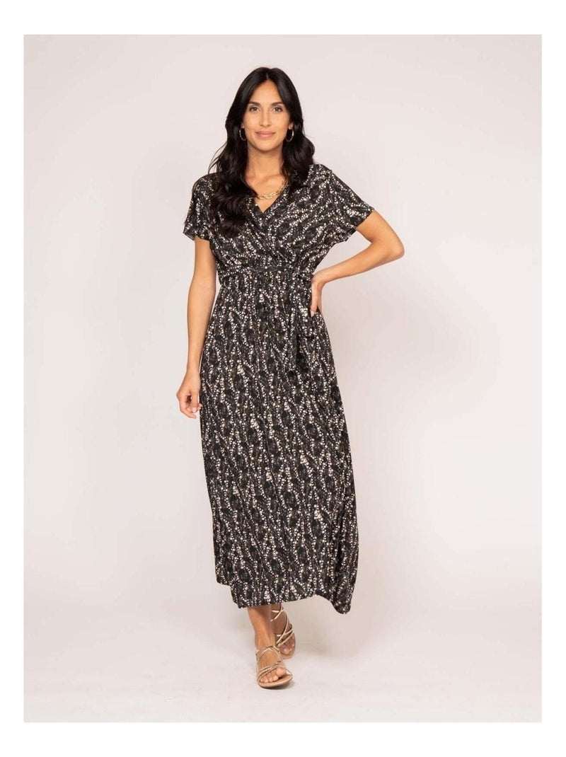 Vestido largo estampado INOX Negro - Kiabi